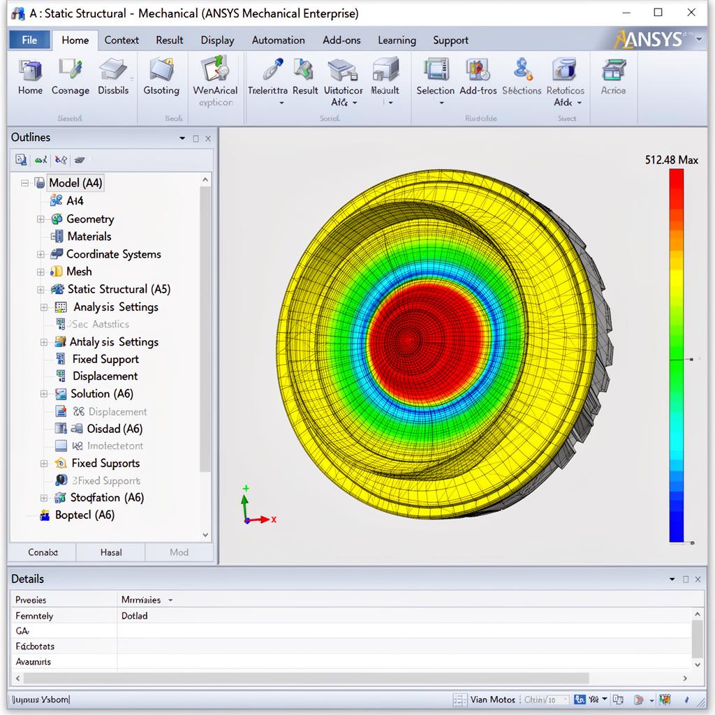 Ansys finite element analysis software interface